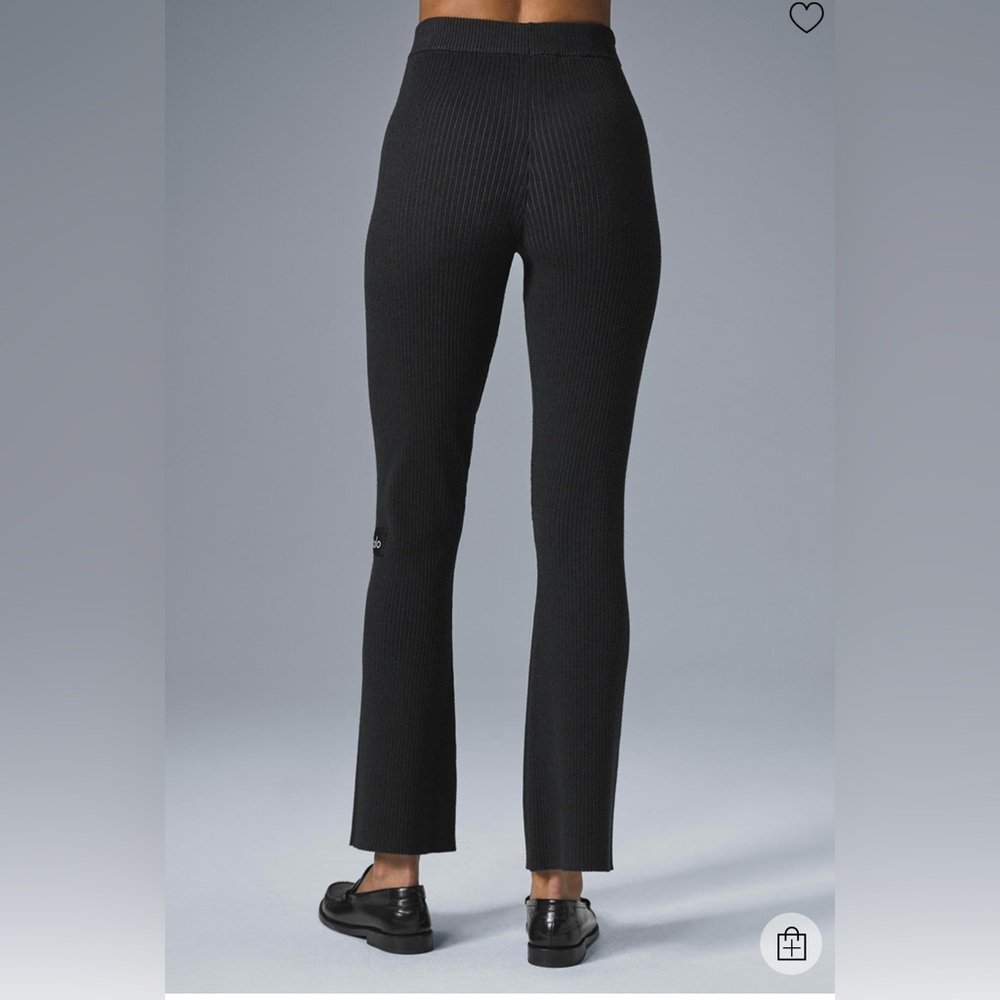 Alo Yoga Denim Knit High-Waist Flare Pants